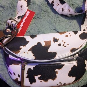 💥 FINAL ⬇️Montana West Black and Brown Cow Print Crossbody Bag